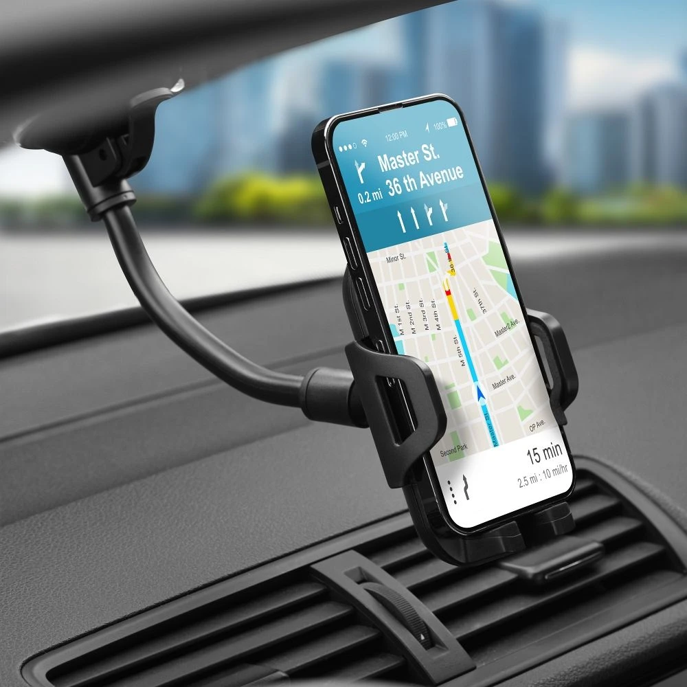 Car phone holder Forcell F-Grip Carbon Bracket arm 17cm windshield black