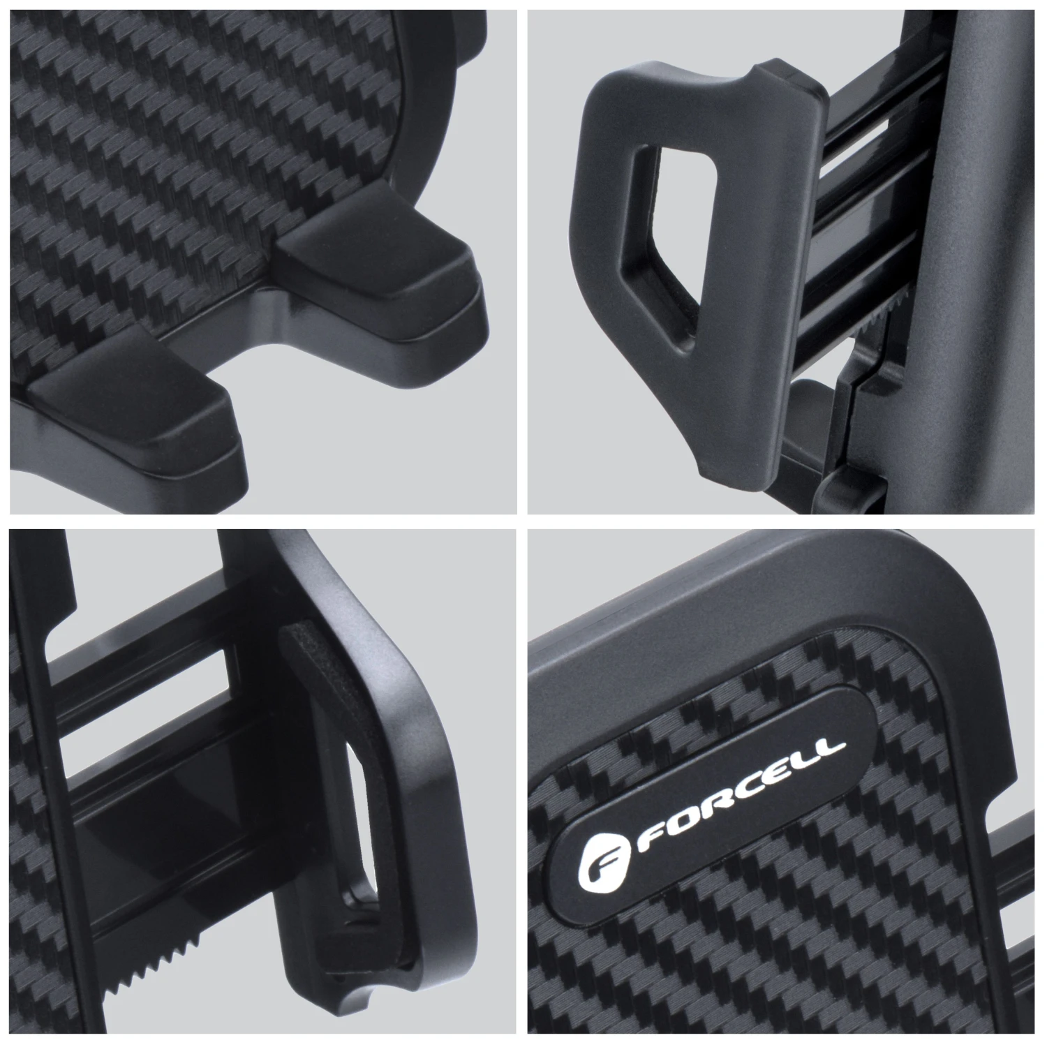 Car phone holder Forcell F-Grip Carbon Bracket arm 17cm windshield black