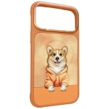 Zadní kryt NIMMY case GENTLE PETS SERIES DOG MAGSAFE pro Apple iPhone 17 Pro, oranžová
