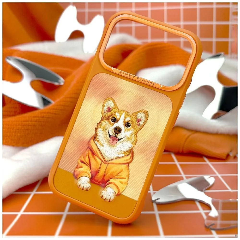 Zadní kryt NIMMY case GENTLE PETS SERIES DOG MAGSAFE pro Apple iPhone 17 Pro, oranžová