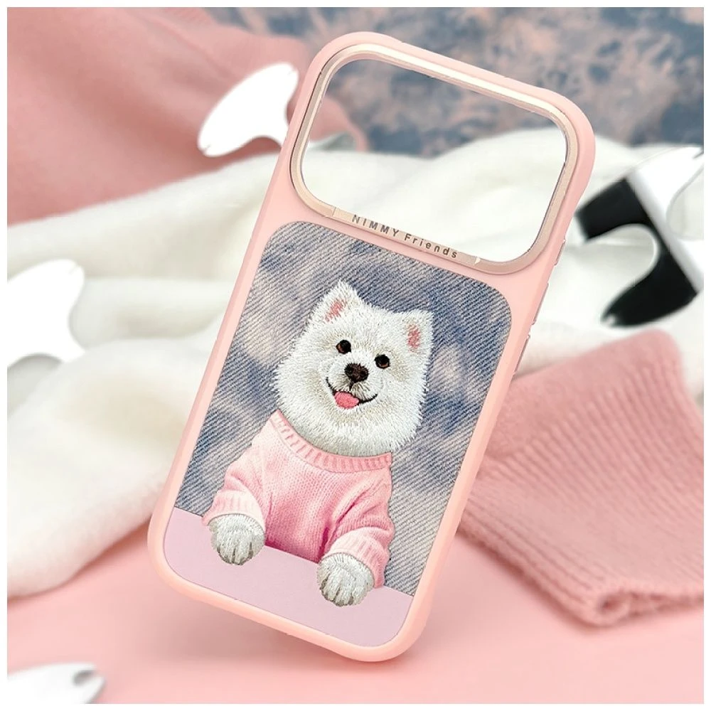 Zadní kryt NIMMY case GENTLE PETS SERIES DOG MagSafe pro Apple IPHONE 17 Pro, růžová