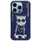 Zadní kryt NIMMY case GLASSES COOL CAT pro Apple IPHONE 15 Pro, modrá