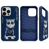 Zadní kryt NIMMY case GLASSES COOL CAT pro Apple IPHONE 15 Pro, modrá