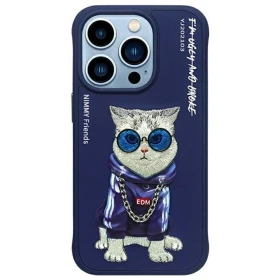 Zadní kryt NIMMY case GLASSES COOL CAT pro Apple IPHONE 15 Pro, modrá