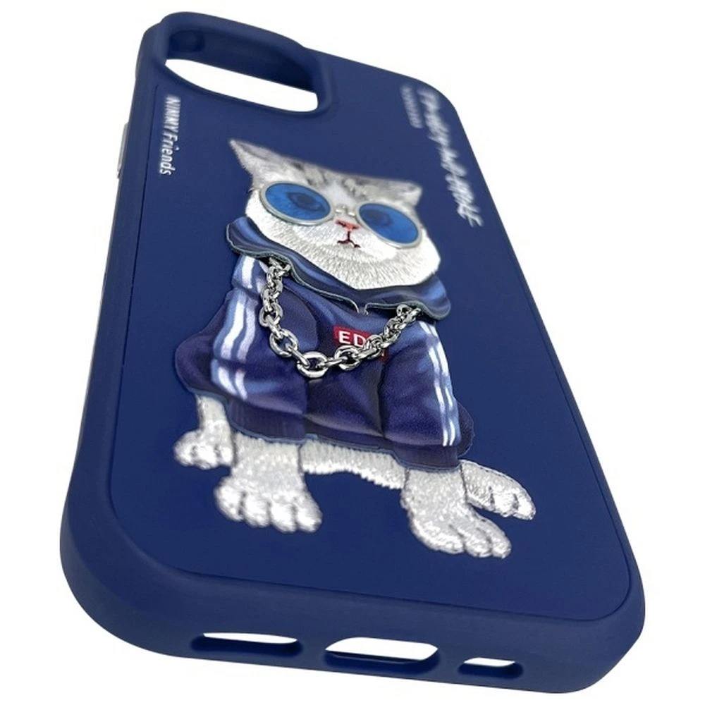 Zadní kryt NIMMY case GLASSES COOL CAT pro Apple IPHONE 15, modrá (obrázek 5)