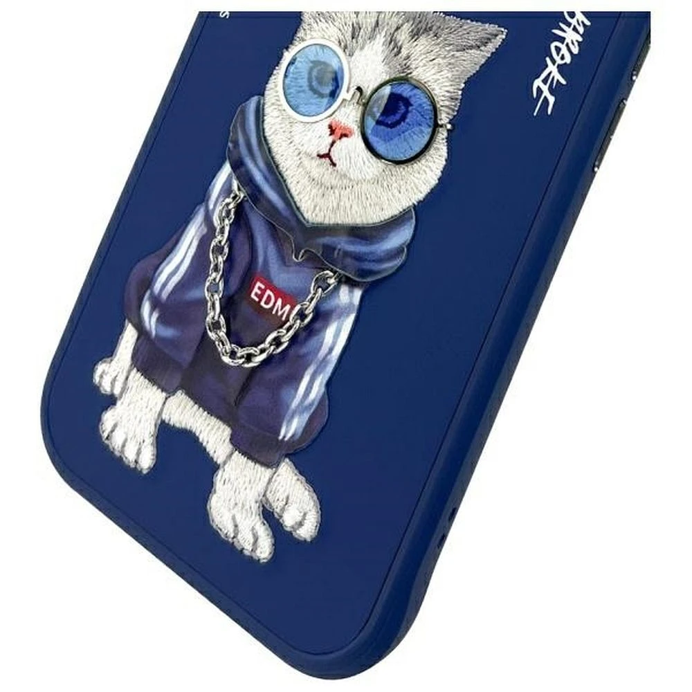 Zadní kryt NIMMY case GLASSES COOL CAT pro Apple IPHONE 15, modrá (obrázek 7)