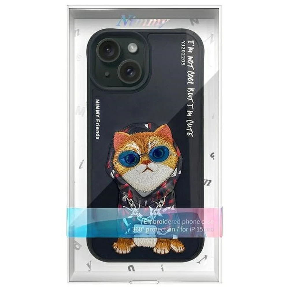 Zadní kryt NIMMY case GLASSES COOL CAT pro Apple IPHONE 15, černá (obrázek 4)