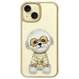 Zadní kryt NIMMY case GLASSES COOL DOG pro Apple IPHONE 15, khaki