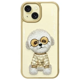 Zadní kryt NIMMY case GLASSES COOL DOG pro Apple IPHONE 15, khaki