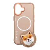 Zadní kryt NIMMY case GLASSES COOL DOG MagSafe pro Apple IPHONE 17, béžová