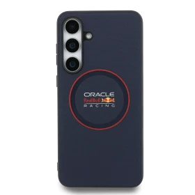 Zadní kryt Red Bull PU Leather Red Ring MagSafe pro Samsung Galaxy S25 FE, navy