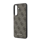 Guess PU 4G Metal Classic Logo Zadní Kryt pro Samsung Galaxy A57 Brown