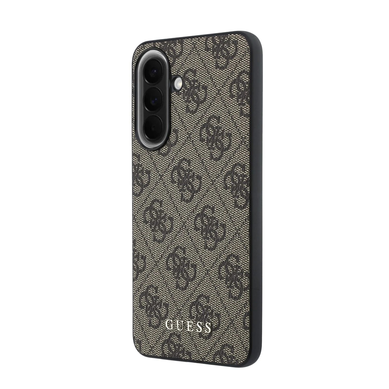 Guess PU 4G Metal Classic Logo Zadní Kryt pro Samsung Galaxy A57 Brown