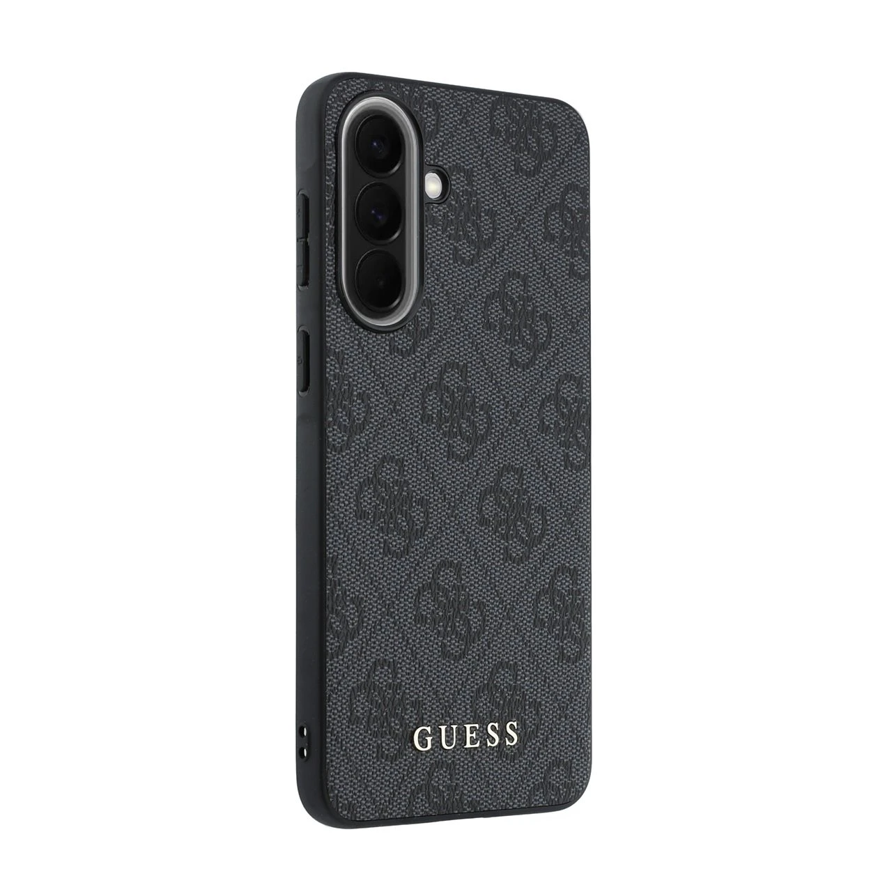 Guess PU 4G Metal Classic Logo Zadní Kryt pro Samsung Galaxy A57 Grey