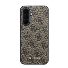 Zadní kryt Guess PU 4G Metal Classic Logo pro Samsung Galaxy A37, hnědá