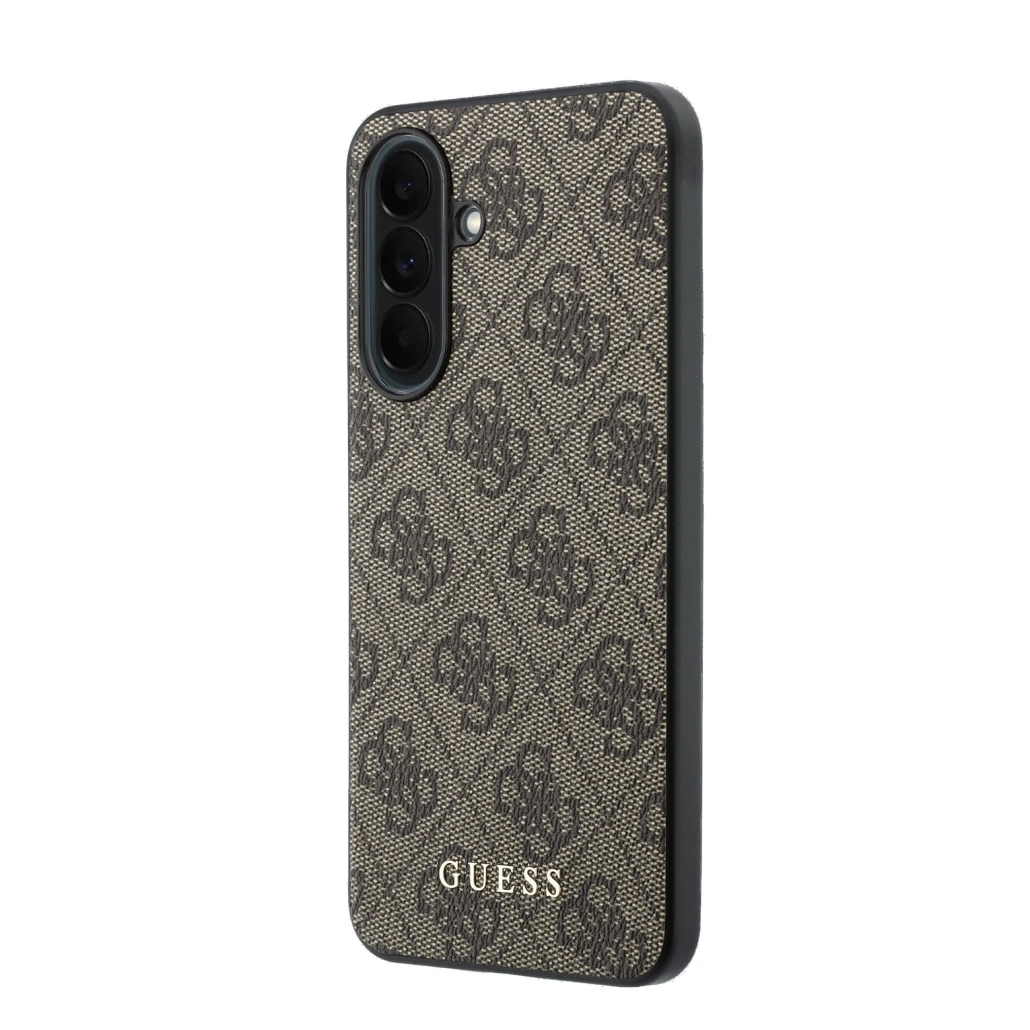 Guess PU 4G Metal Classic Logo Zadní Kryt pro Samsung Galaxy A37 Brown