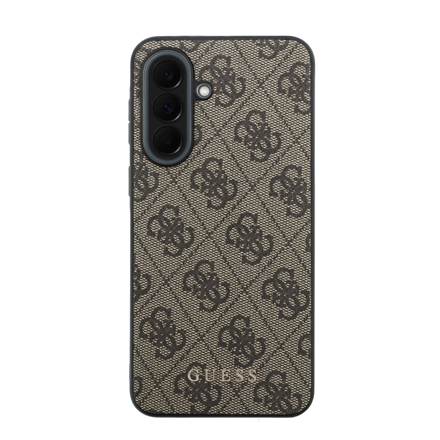 Guess PU 4G Metal Classic Logo Zadní Kryt pro Samsung Galaxy A37 Brown