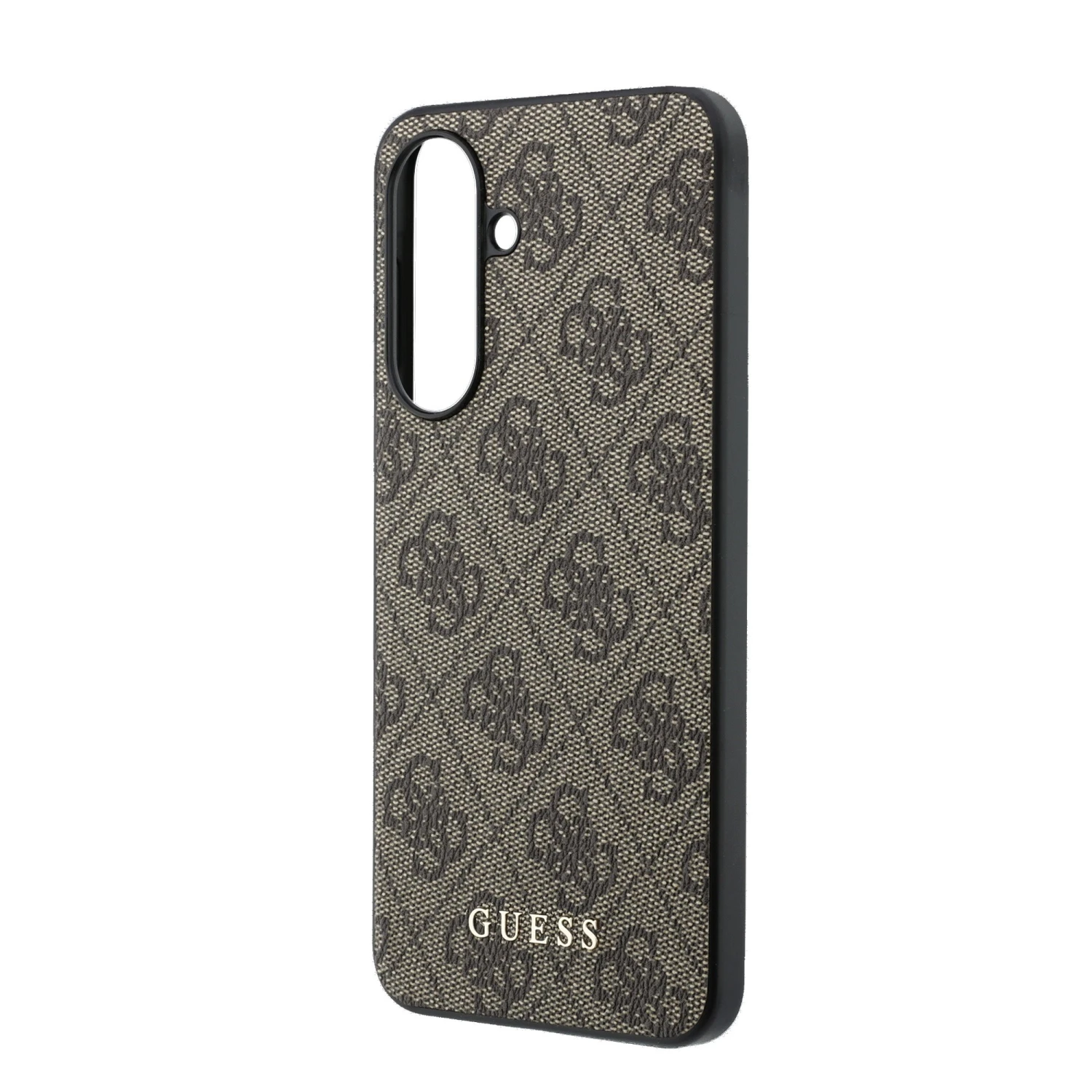 Guess PU 4G Metal Classic Logo Zadní Kryt pro Samsung Galaxy A37 Brown