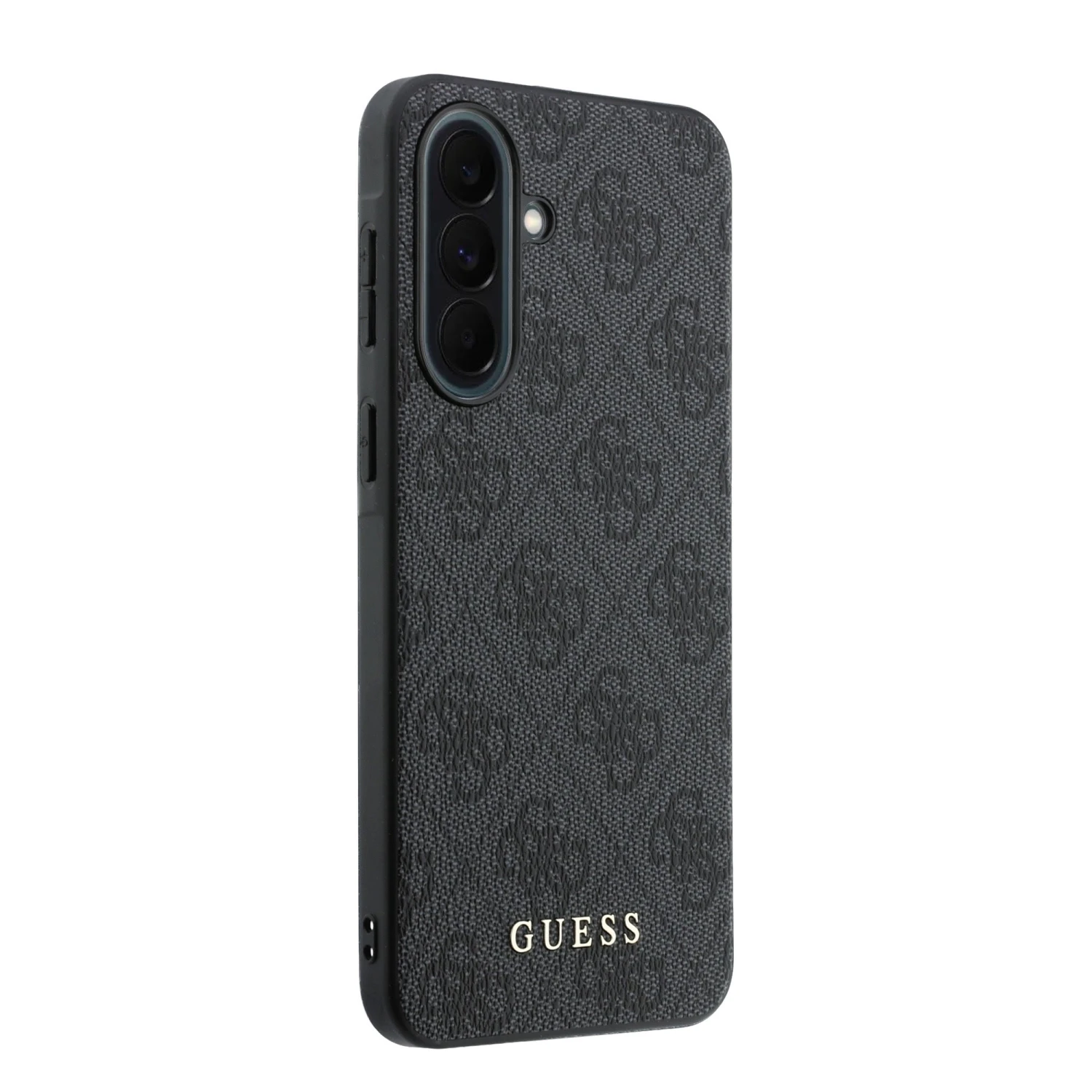 Guess PU 4G Metal Classic Logo Zadní Kryt pro Samsung Galaxy A37 Grey