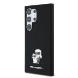 Karl Lagerfeld Liquid Silicone Metal Karl and Choupette Zadní Kryt pro Samsung Galaxy S24 Ultra Black