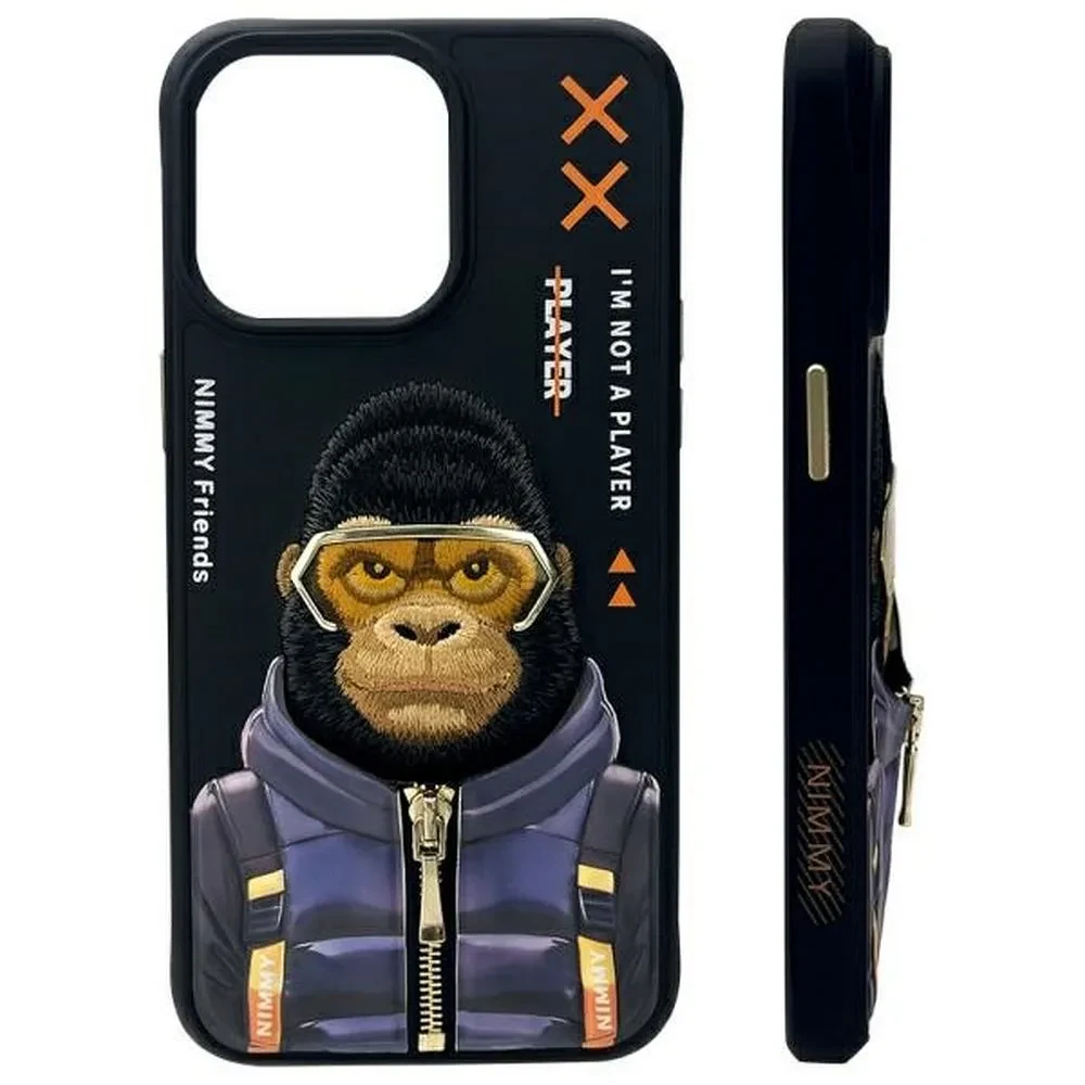 Zadní kryt NIMMY case COOL&CUTE 2.0 Monkey pro Apple IPHONE 15 Pro Max, černá