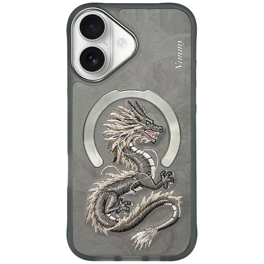 Zadní kryt NIMMY case DRAGON  MagSafe pro Apple IPHONE 16, šedá