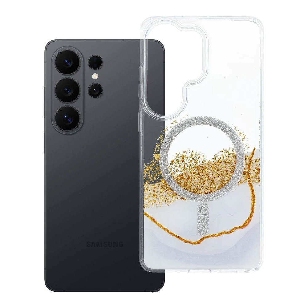 Case for Samsung S26 Ultra Golden compatible with MagSafe white