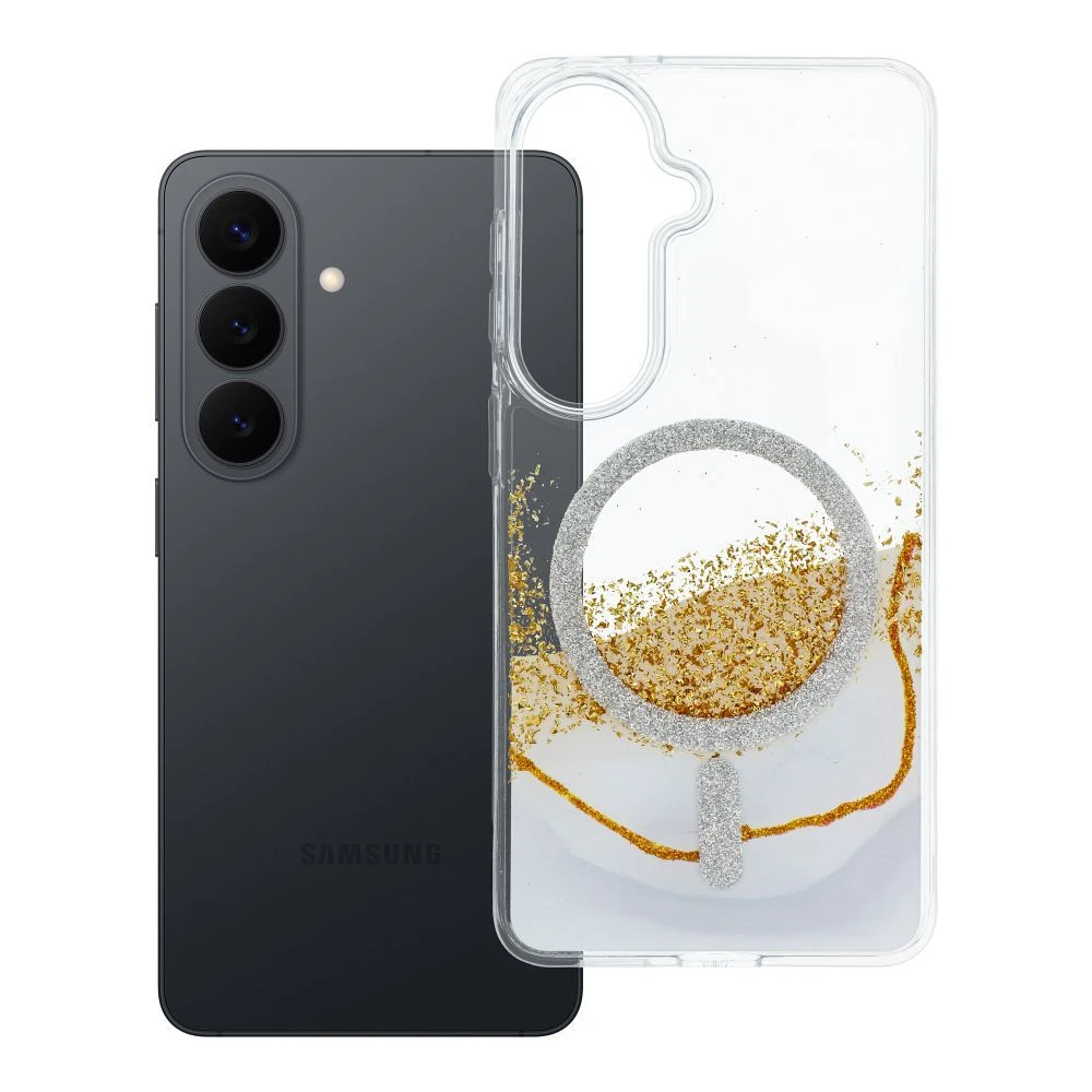Case for Samsung S26 Golden compatible with MagSafe white