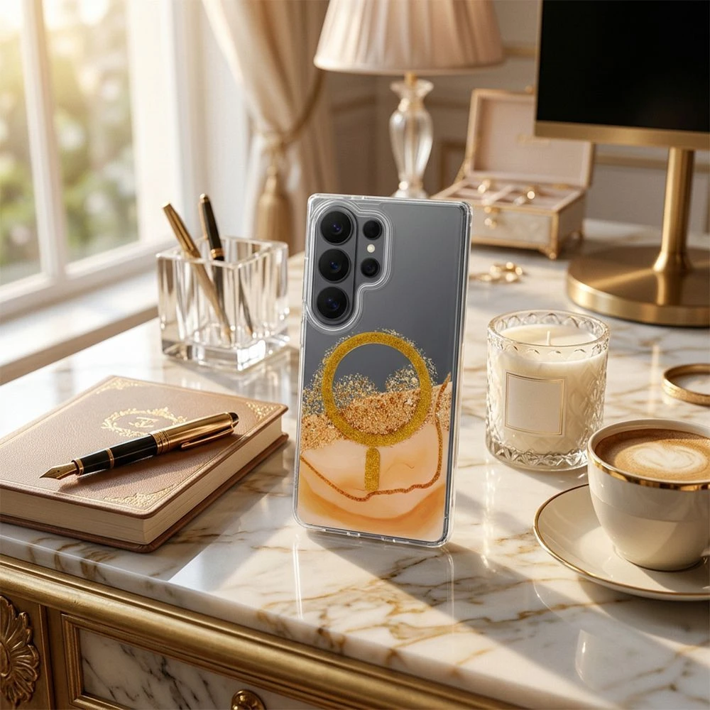 Case for Samsung S26 Ultra Golden compatible with MagSafe gold