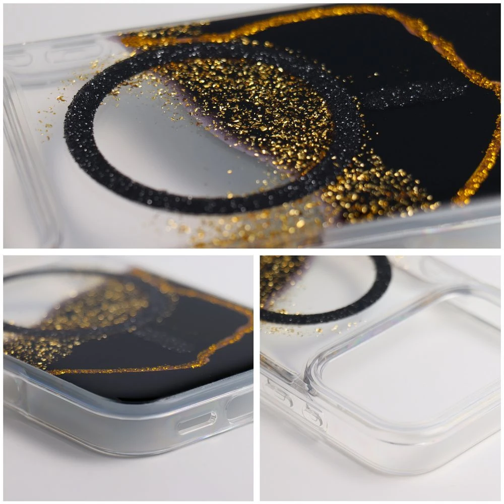 Case for iPhone 17 Pro Max Golden compatible with MagSafe black