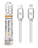 Datový kabel ALIGATOR TUBA 30W, USB-C/Lightning 1m, bílá