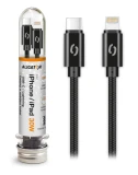 Datový kabel ALIGATOR TUBA 30W, USB-C/Lightning, černá