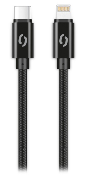 Datový kabel ALIGATOR TUBA 30W, USB-C/Lightning, černá
