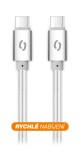 Datový kabel ALIGATOR TUBA, 65W, USB-C/USB-C 1m, bílá