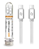 Datový kabel ALIGATOR TUBA, 65W, USB-C/USB-C 1m, bílá