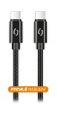 Datový kabel ALIGATOR TUBA, 65W, USB-C/USB-C 1m, černá