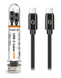 Datový kabel ALIGATOR TUBA, 65W, USB-C/USB-C 1m, černá