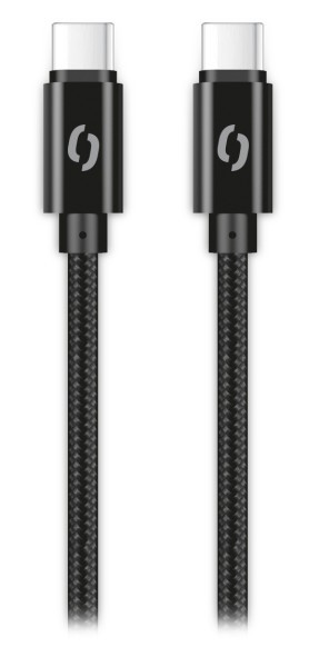 Datový kabel ALIGATOR TUBA, 65W, USB-C/USB-C 1m, černá