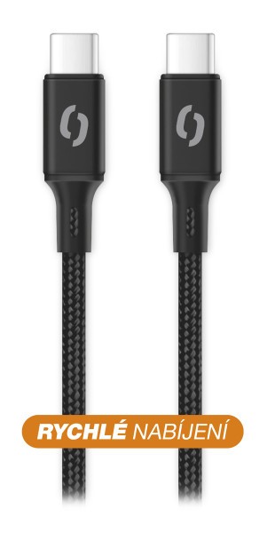 Datový kabel ALIGATOR PREMIUM 5A 100W, USB-C/USB-C, černá