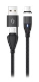 Datový kabel ALIGATOR MAGNETIC 3A 65W, USB-C+USB/USB-C 1,5m