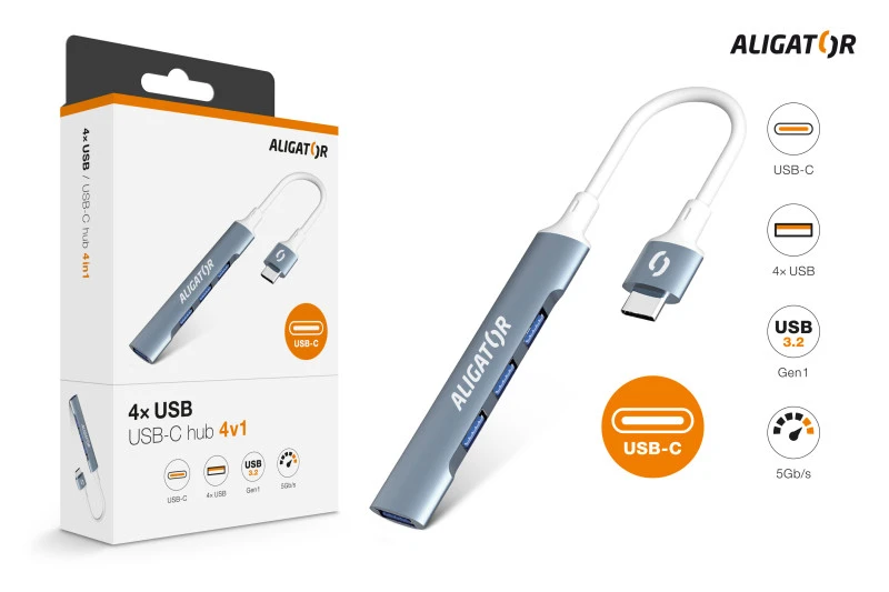 Aligator Hub USB-C / 4x USB (obrázek 4)