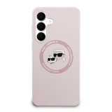 Karl Lagerfeld Liquid Silicone K&CH Heads MagSafe Zadní Kryt pro Samsung Galaxy S25 FE Pink