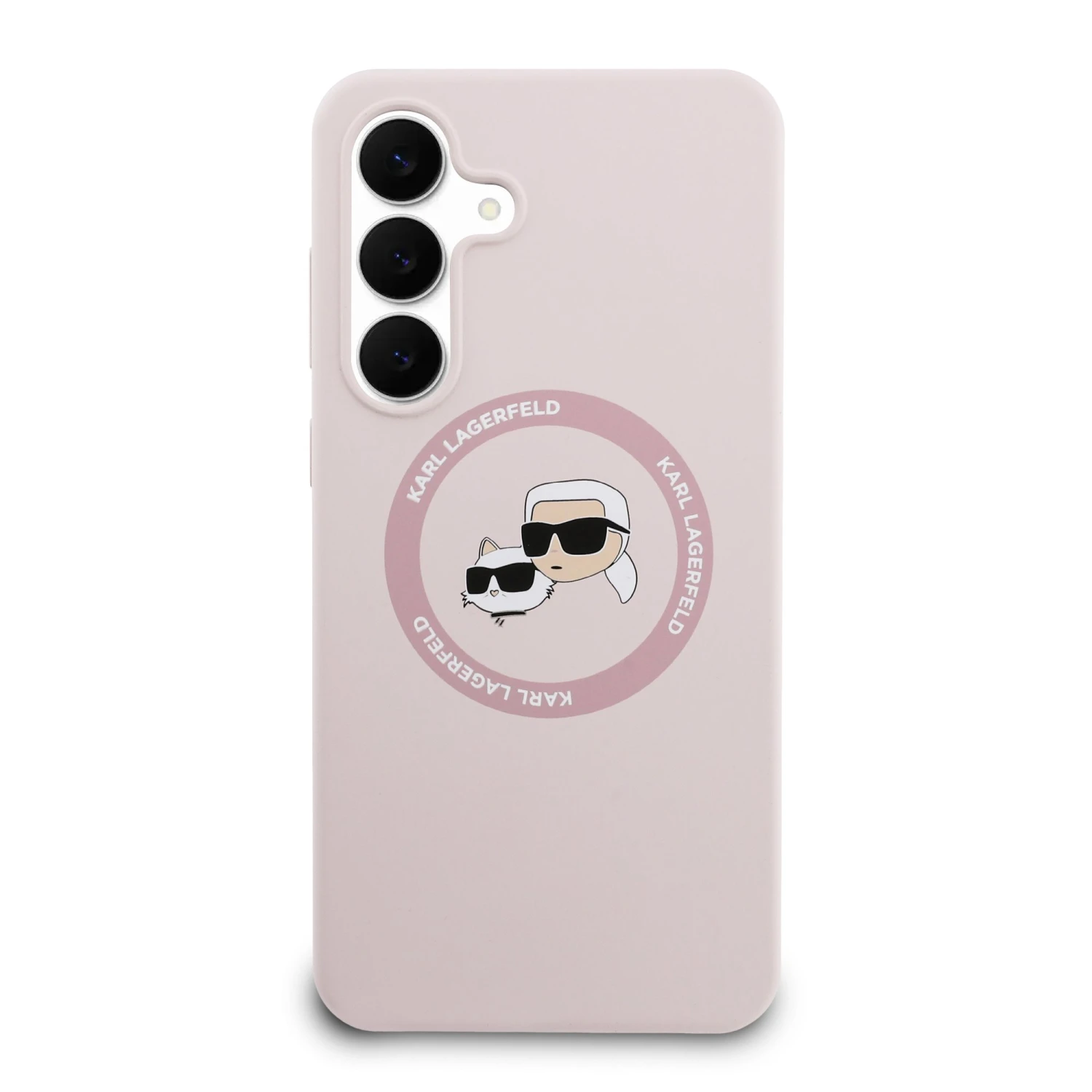 Karl Lagerfeld Liquid Silicone K&CH Heads MagSafe Zadní Kryt pro Samsung Galaxy S25 FE Pink