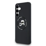 Karl Lagerfeld Liquid Silicone K&CH Heads MagSafe Zadní Kryt pro Samsung Galaxy S25 FE Black