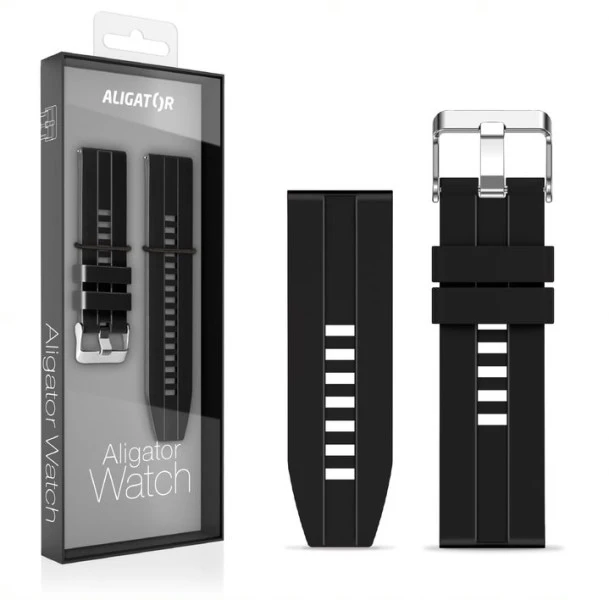 Silikonový řemínek pro Aligator Watch Pro a Aligator Watch Pro X 22mm, černá