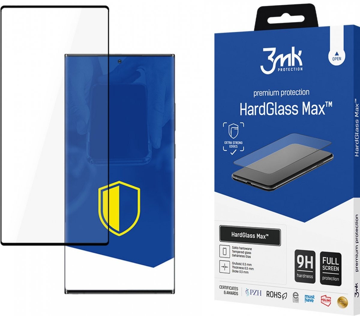 Tvrzené sklo 3mk HardGlass Max pro Samsung Galaxy S25+, černá