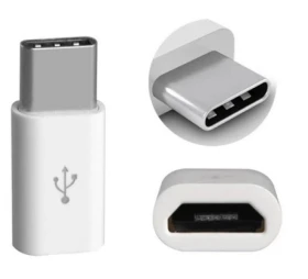 Adaptér microUSB - USB-C bílý pro nabíječky a datové kabely