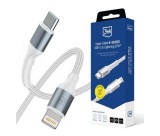 Kabel 3mk Hyper Cable N-SERIES USB-C to Lightning 50cm PD 3.0 9V/3A 100W, bílá