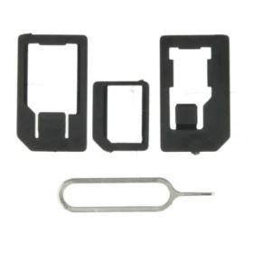 Adaptér pro nano a microSIM karty + jehla na vyjmutí SIM karty