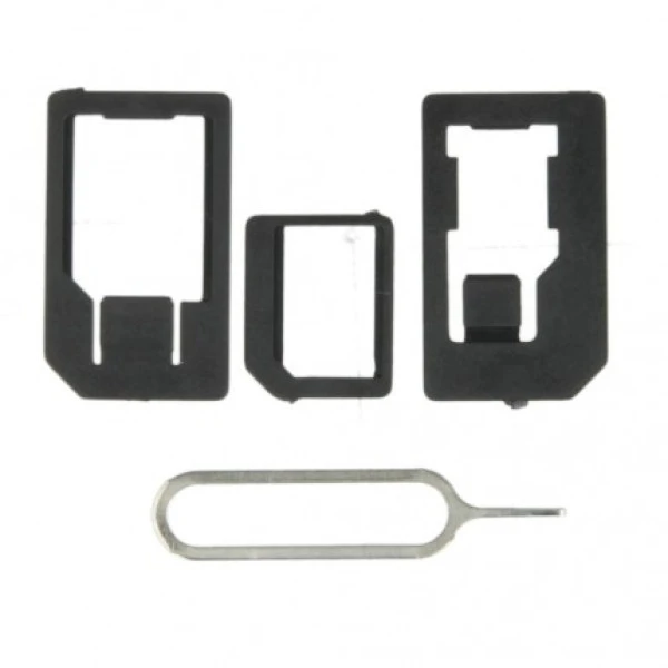 Adaptér pro nano a microSIM karty + jehla na vyjmutí SIM karty